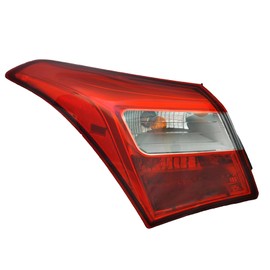 ALLIGATOR AUTO LIGHTS Replacement for Hyundai Elantra GT 2013-2017 DOT/SAE Compliant, Halogen Tail Light Assembly With Bulbs, Left/Driver Side Outer, 92401-A5010 / 92401-A5011