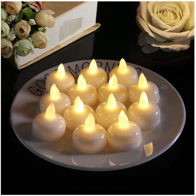 Gouccpu Water Activated Tea Lights, Waterproof Flameless Tea Lights, 12