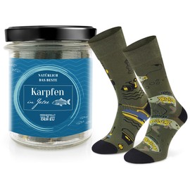 SKIETY - Unisex Socks for Men and Women - Gift Idea Drole - High Socks Made of 70% Cotton - Funny Socks - Gifts for Men and Women, carp in jelly