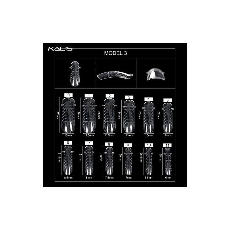 KADS Nail Tips 12 Sizes/10PCS Dual Nail Foam UV Gel