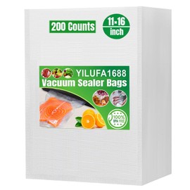 200 Gallon Vacuum Sealer Bags for Food Saver Freezer Bags 11"x16" Pre Cut Food Storage Commercial Grade Vacuum Seal Sous Vide Cooking Bags Airtight Heavy Duty BPA Free