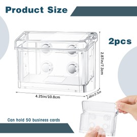 Jetec 1 Pcs Magnetic Outdoor Business Card Holder, Acrylic Vehicle Clear Business Card Holder Mount Box for Smooth Metal Surface for Office Store Trucks Wall, 4.25 x 1.46 x 2.87 Inch