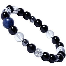 Magnetic Bracelet Management Medical Device Safe Made in Japan Medical Jewelry Natural Stone Black