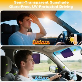 XCBYT Square Car Window Shades for Side & Windshield - 2 Pack Static Cling Driver Side Window Sun Shade, Glare Blocker Car Sun Shade with Durable Mesh & Dark PVC Film, Universal Fit (9.84" x 7.09")