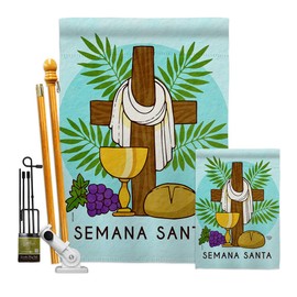 Ornament Collection Blessing Semana Santa Garden House Flag Kit Religious Faith Hope Grace Peace Dove Christian Religion Easter Decoration Banner Small Yard Gift Double-Sided, Made in USA