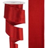 AIMUDI Red Velvet Wired Ribbon 2.5 Inch Red Christmas Ribbon