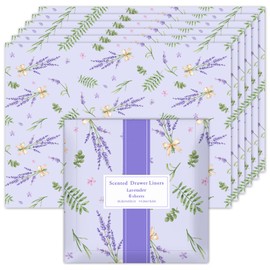 SCENTORINI Shelf Liners for Kitchen Cabinets Non-Adhesive, Lavender Scented Drawer Liners, 14.3 x 19.6 Inch 6 Sheets, for Dresser Bedroom Shelf Closet