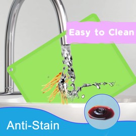 Silicone Kids Placemat, Non Slip Toddler Placemats for Dining Table, Reusable Children’s Dining Food Mat, 2Pack,Blue&Green