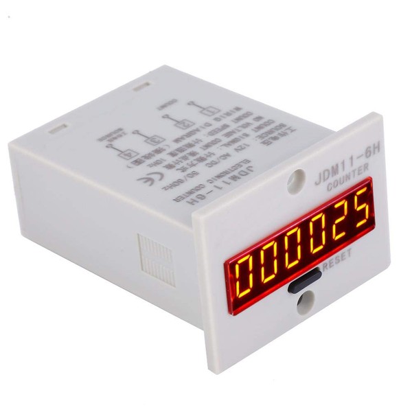 Electronic Counter, JDM11-6H No Voltage Meter 6-Digit Electronic LED Digital