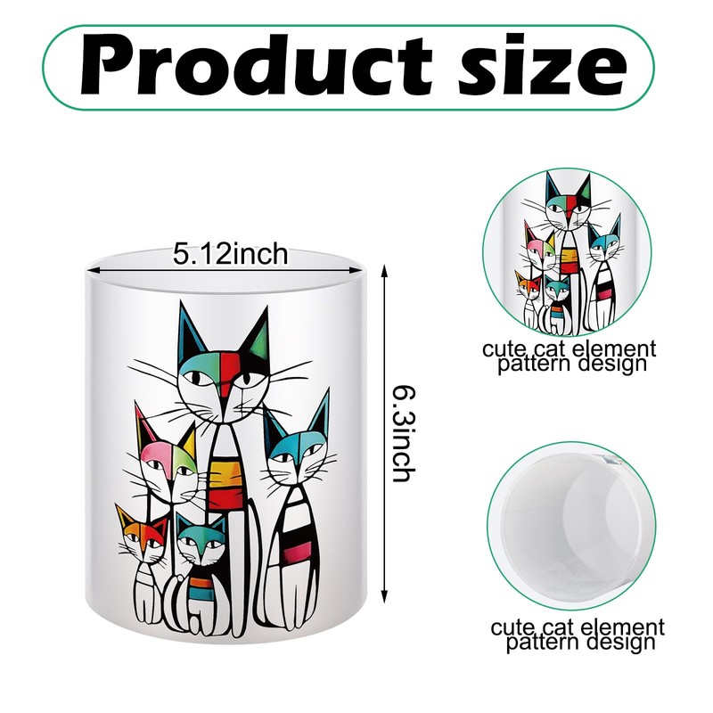WILLBOND Cat Kitchen Decor Acrylic Kitchen Utensil Holder Crock Spoon