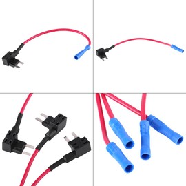 5pcs 12V Car Agregar un fusible de circuito Tap, Keenso Automotive Agregar un circuito Fusible Adaptador Portafusible de cuchilla(Mini Type) Fusibles