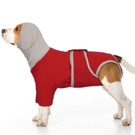 MHaustlie Dog Recovery Suit, After Surgery Dog Recovery Suit Female and Male, Comfy Surgical Onesie for Dogs, Dog Recovery Suit for Spay, Neuter, Skin Conditions Anti-Licking(Red, L)
