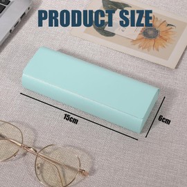 AMOJA Glasses case, hard case, high-quality PU leather material, compatible with most glasses and sunglasses, comes with glasses bag and cleaning cloth., Green