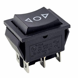 Rocker Switch, On/Off/On, Installation Opening Approx. 28.5 x 21.5 mm, Black, Also as Replacement for Lawnmowers (1)