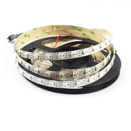 Rogndash 16.4ft WS2812B Individually Addressable LED Strip 5m 300 LED Pixel Flexible Light 5050 SMD White PCB Not Waterproof DC 5V
