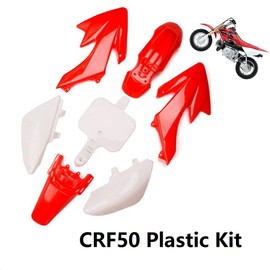 CRF50 Plastic Kit Red White XR50 Plastic Fender Kit,Crf50,compatible with HONDA XR 50 CRF 50 SDG SSR 107 110 125 Pit Dirt Bike M PS03- by Lucky Seven