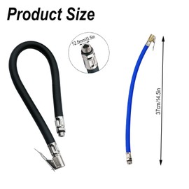 RPHONGHONG Pack of 2 Tyre Inflator Hose, 12.5 mm Car Valve Adapter Hose Valve Extension Car Valve Lever Plug Car Valve Extension for Car Bicycle Motorcycle Compressor (Black, Blue)