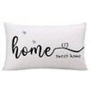 Home Sweet Home Decorative Throw Pillow Cover, White with Black