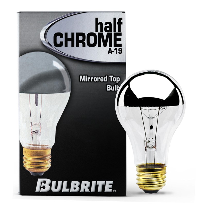 Bulbrite 60A19HM Half Chrome 60W A Shape Bulb (6 Pack)