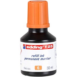 edding T 25 Refill Ink Permanent Marker - Orange - 30 ml - with Drop Dispensing System, for Quick refilling of Almost All edding Permanent Markers