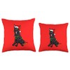 Black German Shepherd tangled in Christmas lights Throw Pillow