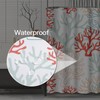 TOMPOP Shower Curtain Pattern Red Pink and Mint Corals Tropical