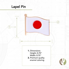 Desert Cactus Japan Country Flag Lapel Pin Enamel Made of Metal Souvenir Hat Men Women Patriotic Japanse (Waving Flag Lapel Pin)