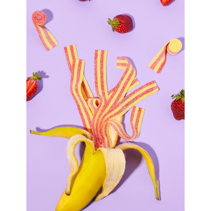 By The Cup Sour Power Strawberry Banana Sour Belts, 1