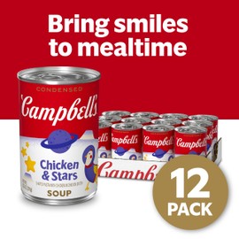Campbell’s Condensed Kids Chicken and Stars Soup, 10.5 oz Can (12 Pack)