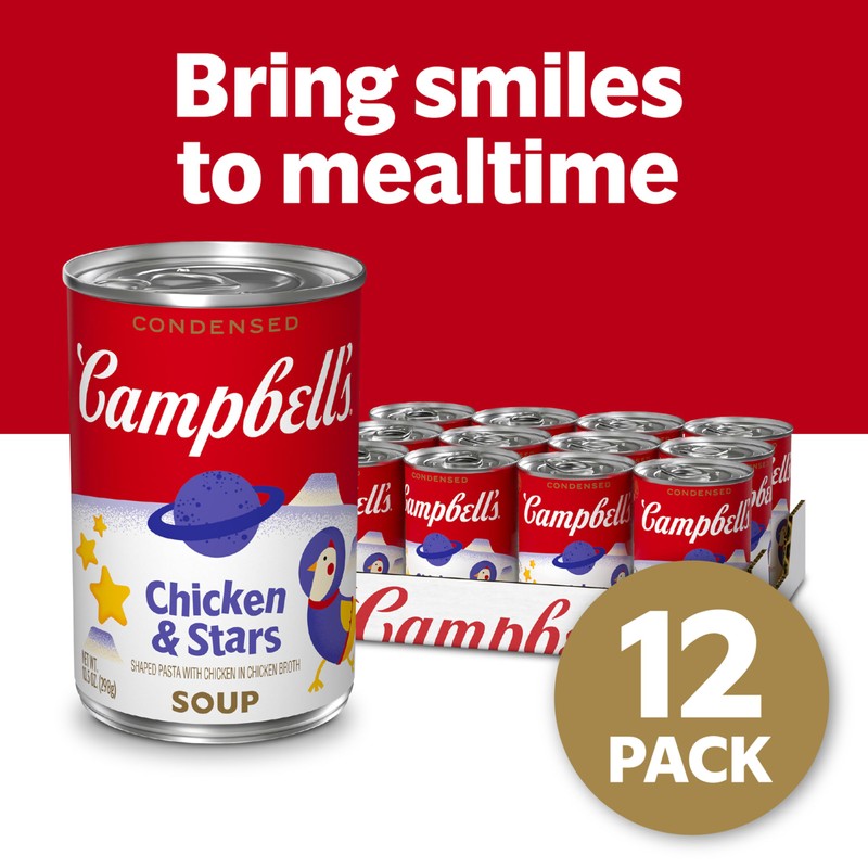 Campbell’s Condensed Kids Chicken and Stars Soup, 10.5 oz Can