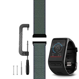 C2D JOY Compatible with Garmin Vivoactive HR Replacement Bands (Pins and Pin Removal Tool) Sport Mesh Strap for Outdoors GPS Smart Watch Accessories Nylon Weave Watchband - 23#, M/5.2-8.2 in.