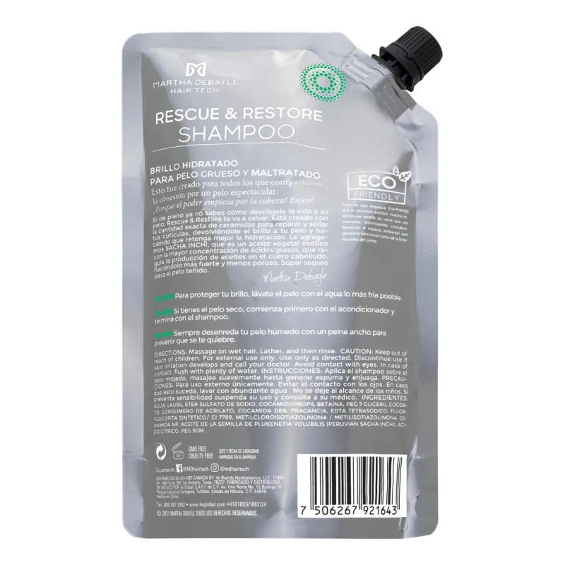 MARTHA DEBYALE HAIR TECH Rescue & Restore Shampoo Pouch. Restauración,