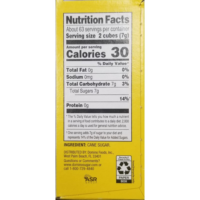 Domino Premium Pure Cane Sugar Cubes Dots, 1 Pound Box