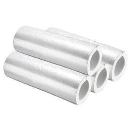 PATIKIL 3"(76mm) ID 4-9/16"(116mm) OD Pipe Insulation Foam Tube, 4Pcs 1.3Ft Self Adhesive Pre Slit Pipe Insulation Tube Cover Wrapping with Aluminum Foil for Winter Irrigation, White
