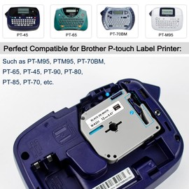 Meritom 6X Compatible Brother P-touch M Tape 12mm for Brother Label Printer M Tape MK131 MK231 MK431 MK531 MK631 MK731 Cassette Tape for Brother Label Maker PT-90 PT-M95 PT-80 PT-100 PT-110 PT-65