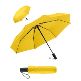 FARE Mini Pocket Umbrella - Premium Umbrella Opens Closes Automatic Flexible Windproof Stable Compact Waterproof Brand Umbrella 60 Years Experience from Germany, yellow, simple