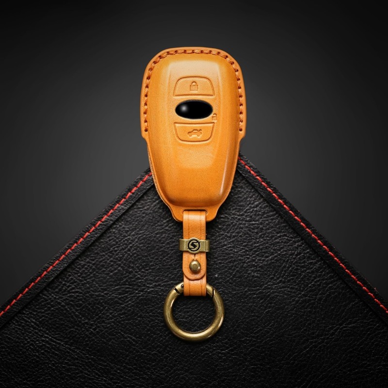 smasol Smart Key Case, Genuine Leather, Key Cover, Crosstrek/Forester/Revorg/Impreza Compatible