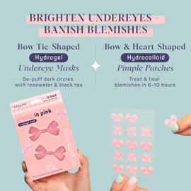 SpaLife SpaLife PRETTY IN PINK UNDEREYE MASK & PIMPLE PATCH DUO – Hydrogel Undereye Patches for Dark Circles, Puffy Eyes – Hydrocolloid Pimple Patches – Easter Day Gifts for Her - 42 Total Patches