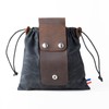 Waxed Canvas Foraging Pouch for Hiking, Collapsible Leather Belt Pouch