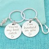 Couple Keychain Set for Boyfriend Girlfriend Husband Wife I'm Hooked