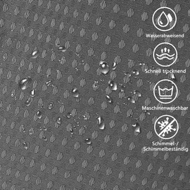 FIISAYL Waffle Shower Curtain Shower Curtains with Magnet Washable Textile Polyester Fabric Bathroom Curtain with 12 Shower Curtain Rings Waterproof for Shower and Bath 183 x 198 cm (Dark Grey)