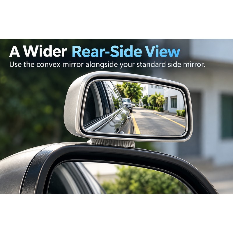 360° Adjustable Blind Spot Mirror for Cars – Wide-Angle Convex