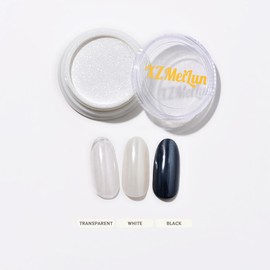 XZMeiLun White Pearl Chrome Nail Powder, Big-Capacity 1.5g Lridescent Aurora Powder Metallic Mirror Effect Pigment Pearl Glitter Dust Kit, Nail Art, Can mixed With Builder Gel Nail Polish For Use