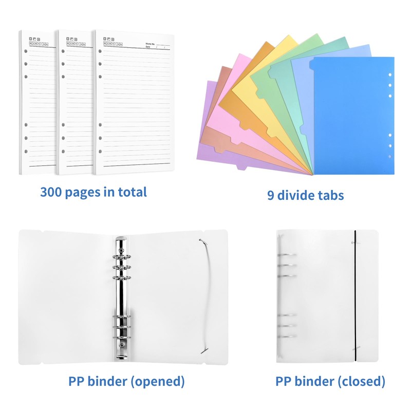 Kesote Project Notebook A5 Spiral Notebook Lined Notebook Refillable Notebook