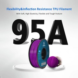 GEEETECH Purple TPU Filament 1.75mm Flexible 3D Printer Filament 95A Soft 3D Printing Filament 1Kg(2.2lbs), High Accuracy +/-0.02mm, Fits for Most 3D Printer, TPU Purple