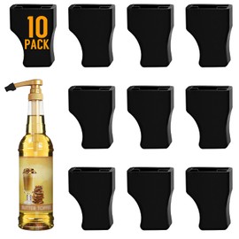 10 Pcs Coffee Syrup Pump Tip Covers - Black Rubber Caps for Pump Keep Sugar Condiments Olive Clean Preserved, Fit Pour Dispenser, Oil Liquor Bottle, Long Nozzle Lotion Pumps