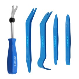 powseed Resin Panel Removal Set of 4 + Clip Clamp Tool, Set of 5, Handy Remover, Lining, Stripping, Removing Tool, Parts, Original Tool (Blue)