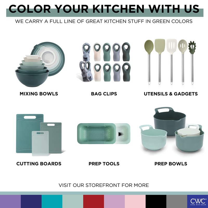 COOK WITH COLOR Silicone Cooking Utensils, Kitchen Utensil Set, Easy