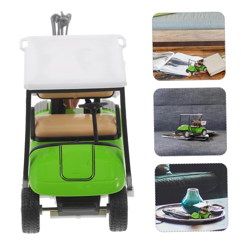 Mikinona Miniature Golf Cart Model Durable Desktop Decoration Realistic Golf