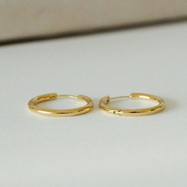 Gold & Deer 14K Gold Field Simple Basic Ring Earrings Rose Gold / 골드앤디어 14K 골드필드 심플 기본 링귀걸이 로즈골드( Rose Gold )